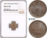 AF562, Finland, Alexander II. of Russia, 1 Penni 1874, NGC MS61BN