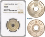 AF975, Palestine, 10 Mils 1940, London, NGC MS63