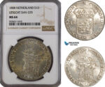AG255, Netherlands, Utrecht, Silver Ducat 1808, Silver, Dav-225, NGC MS64