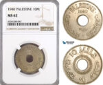 AG524, Palestine, 10 Mils 1940, London, NGC MS62