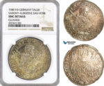 AG552, Germany, Saxony, August, Taler 1580 HB, Dresden, Silver, Dav-9798, NGC UNC Det.