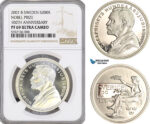 AG632, Sweden, Nobel Prize Centennial 200 Kronor 2001, Stockholm, Silver, NGC PF69UC