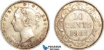 AG639, Canada, Newfoundland, Victoria, 10 Cents 1882-H, Heaton, Silver, Cleaned VF-XF