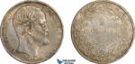 AG644, Denmark, Frederick VII, 2 Rigsdaler 1854 FF, Altona, Silver, Old cleaning