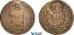 AG675, Portugal, Maria II 1834-1853, (Pataco) 40 Reis 1847, Lisbon “CCP” C/S, F-VF