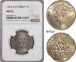 AG718, British West Africa, George VI, 1 Shilling 1952, NGC MS63