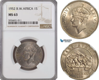 AG718, British West Africa, George VI, 1 Shilling 1952, NGC MS63