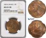 AG750, France, Third Republic, 10 Centimes 1897-A, Paris, NGC MS65+RB