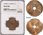 AG759, French Indo-China, 1 Centime 1938-A, Paris, NGC MS65RB