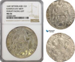 AG765, Netherlands, Kampen, Lion Daalder (1st American Dollar) 1649, Silver, NGC MS64