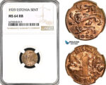 AG957, Estonia, 1 Sent 1929, KM# 10, NGC MS64RB