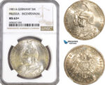 AG965, Germany, Prussia, Wilhelm II, 5 Mark 1901 A, Berlin Mint, Silver, KM# 526, NGC MS63+
