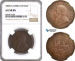 AH12, South Africa (ZAR) 1 Penny 1894, Pretoria Mint, KM# 2, NGC AU58BN