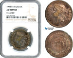 AI402, Straits Settlements, Victoria, 50 Cent 1900 H, Heaton Mint, Silver, NGC AU Det.
