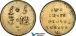 AJ125, Portugal & Brazil, Monetary Weight for 12800 Reis, Three Pound Twelve, (28.51g) VF-EF