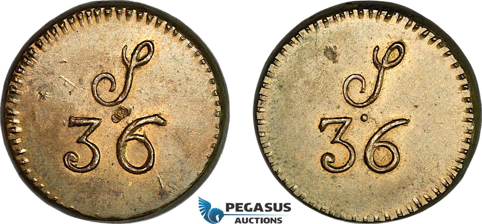 AJ129, Portugal & Brazil, Monetary Weight for 6400 Reis, 36 Shillings, (14.32g) EF-UNC