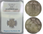B49, China, Kiau Chau, 5 Cents 1909, NGC AU58