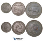 E29, Ceylon, George III, Lot: 1/2, 1 & 2 Stiver 1815