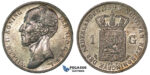 H49, Netherlands, Willem II, Gulden 1846, Lis, Silver, Mint Lustre, High Grade!