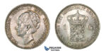 H50, Netherlands, Wilhelmina, Gulden 1922, Silver, Mint Lustre, TOP Grade!