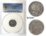 I56, Sweden, Carl XIV, 1/16 Riksdaler Specie, 1835-CB, Stockholm, Silver, PCGS MS63