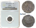 I62, France, Napoleon (Empereur) Quart de Franc AN12-K, Bordeaux, Silver, NGC AU58