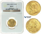 I72, South Africa (ZAR) Pond 1898, Gold, NGC MS63