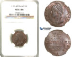 J03, France, 1st Republic, 5 Centimes L'An 4-A, Paris, NGC MS63BN (Only one better)