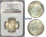 J13, Romania, Mihai I, 250 lei 1941 (TPT) Silver, NGC MS61