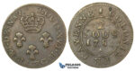 J46, French Guyana, Cayenne, 2 Sous 1782-A, Paris, Very nice!