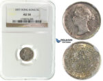 J47, Hong Kong, Victoria, 5 Cents 1897, Silver, NGC AU58