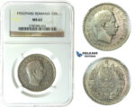 J76, Romania, Carol II, 100 Lei 1932, Paris, Silver, NGC MS62