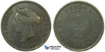 J84, Cyprus, Victoria, 1/2 Piastre 1890, Good Details!