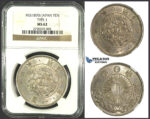 J96, Japan, Meiji, Yen Yr. 3 (1870) Type I, Osaka, Silver, NGC MS62