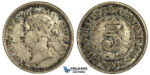 K10, Straits Settlements, Victoria, 5 Cents 1873, Silver, Nice & Uncleaned! Very Rare!