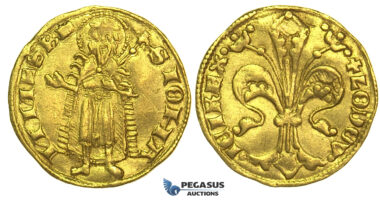 L04, Hungary, Ludwig I, Goldgulden ND (1342-82) Gold (3.53g) Buda, Very Nice!