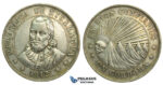 L09, Nicaragua, 1 Cordoba 1912-H, Silver, Toned High Grade!