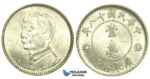 L43, China, Kwangtung, 10 Cents Yr. 18 (1929) Silver, Brilliant UNC