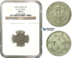 L98, China, Kiau Chau, 5 Cents 1909, NGC AU55