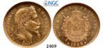 Lot: 2409. France, Napoleon III, 1852-1870, 20 Francs 1862-A, Paris, GOLD, NGC MS61