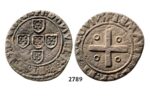 Lot: 2789. Portugal, Manuel I, 1495-1521, ½ Tostao (50 Reis) No Date, Lisbon, Silver