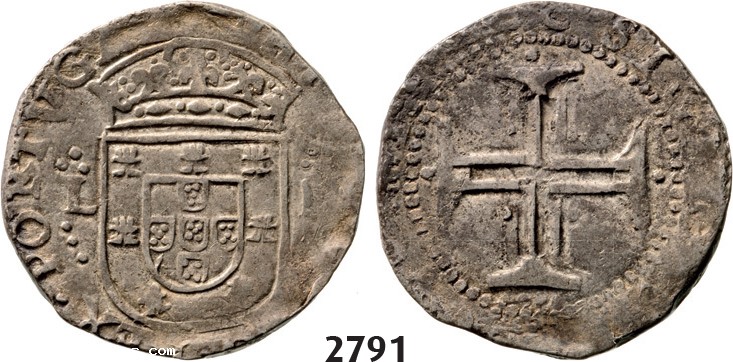 Lot: 2791. Portugal, Philip II, 1598-1621, Tostao (100 Reis) No Date, Lisbon, Silver
