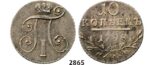 Lot: 2865. Russia, Paul I, 1796-1801,10 Kopeks 1798-CP/OP, St. Petersburg, Silver