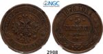 Lot: 2908. Russia, Alexander II, 1854-­1881, 5 Kopeks 1876­-СПБ, St. Petersburg, Copper, NGC XF45