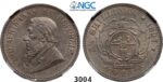 Lot: 3004. South Africa, Zuid-Afrikaansche Republiek (ZAR), 2 1/2 Shillings 1897, Silver, NGC AU58