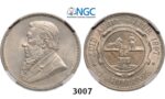Lot: 3007. South Africa, Zuid-Afrikaansche Republiek (ZAR), 2 Shillings 1897, Silver, NGC AU58