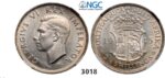 Lot: 3018. South Africa, Union of South Africa, George VI, 1936-1952, 2 1/2 Shillings 1945, Pretoria, Silver, NGC AU58
