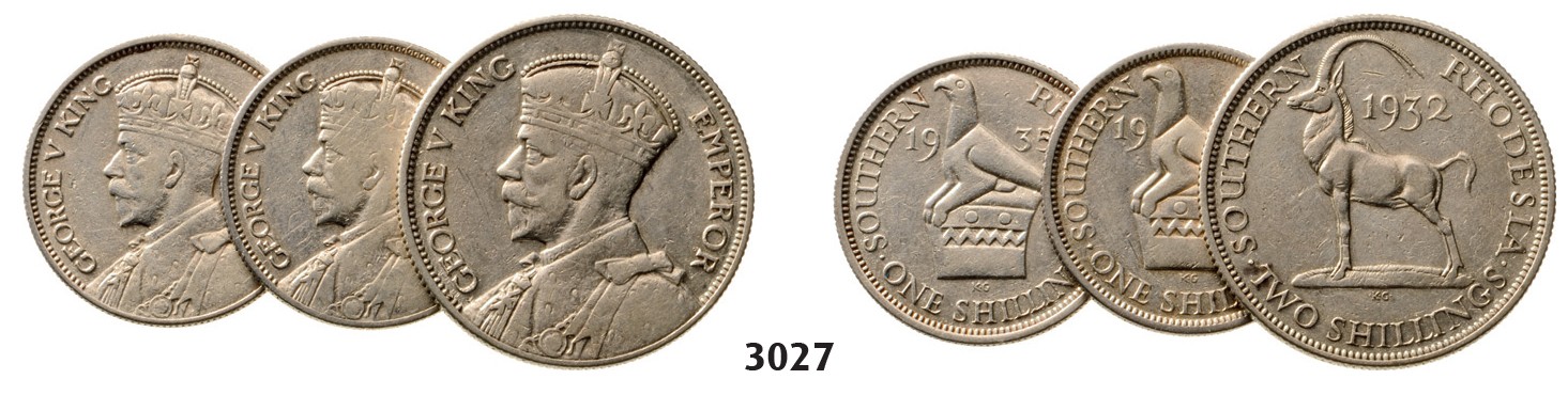 Lot: 3027. Southern Rhodesia (Zimbabwe), George VI, 1936-1952, Silver lot