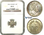 M03, France, Louis Phillipe I, 1/4 Franc 1836-A, Paris, Silver, NGC MS65