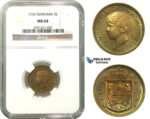 M16, Romania, Mihai I, 5 Lei 1930, London, NGC MS64